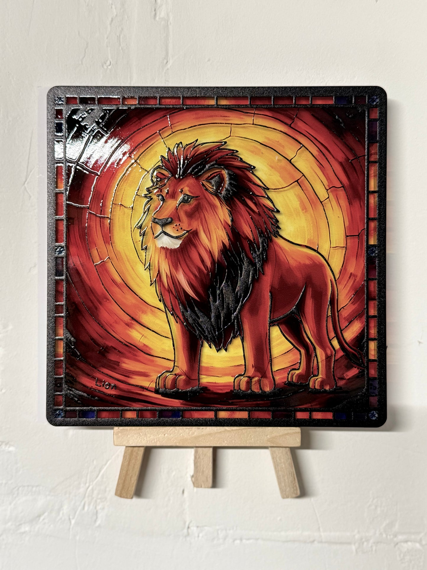 Vitrail Lion – Signe astrologique puissance solaire