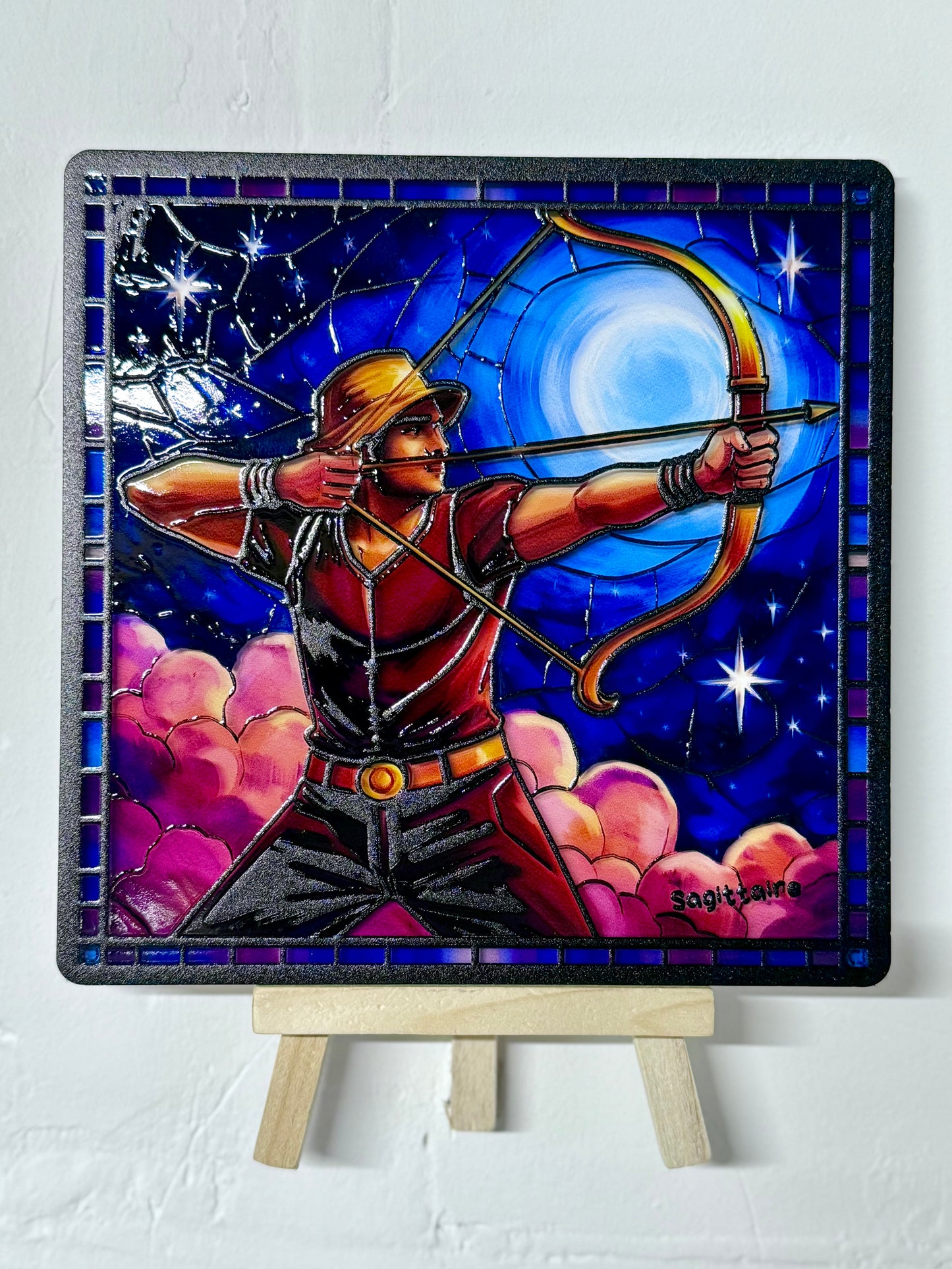 Vitrail Sagittaire – Archer astrologique liberté