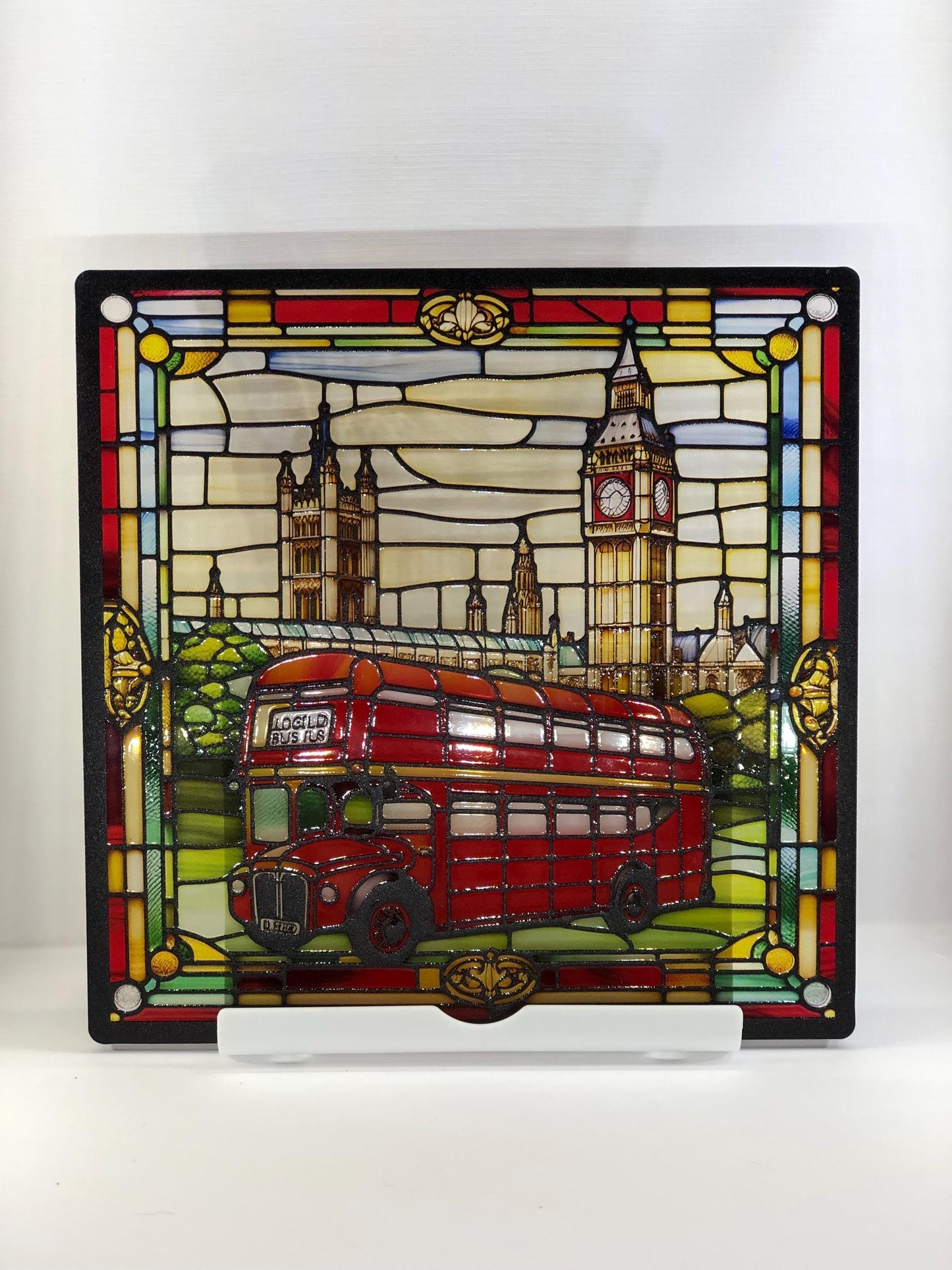 Vitrail voiture bus anglais à Londres