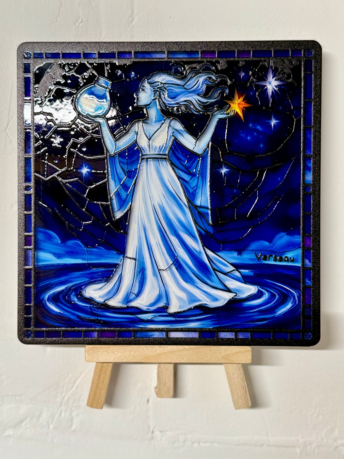 Vitrail Verseau – Porteur d’eau astrologique