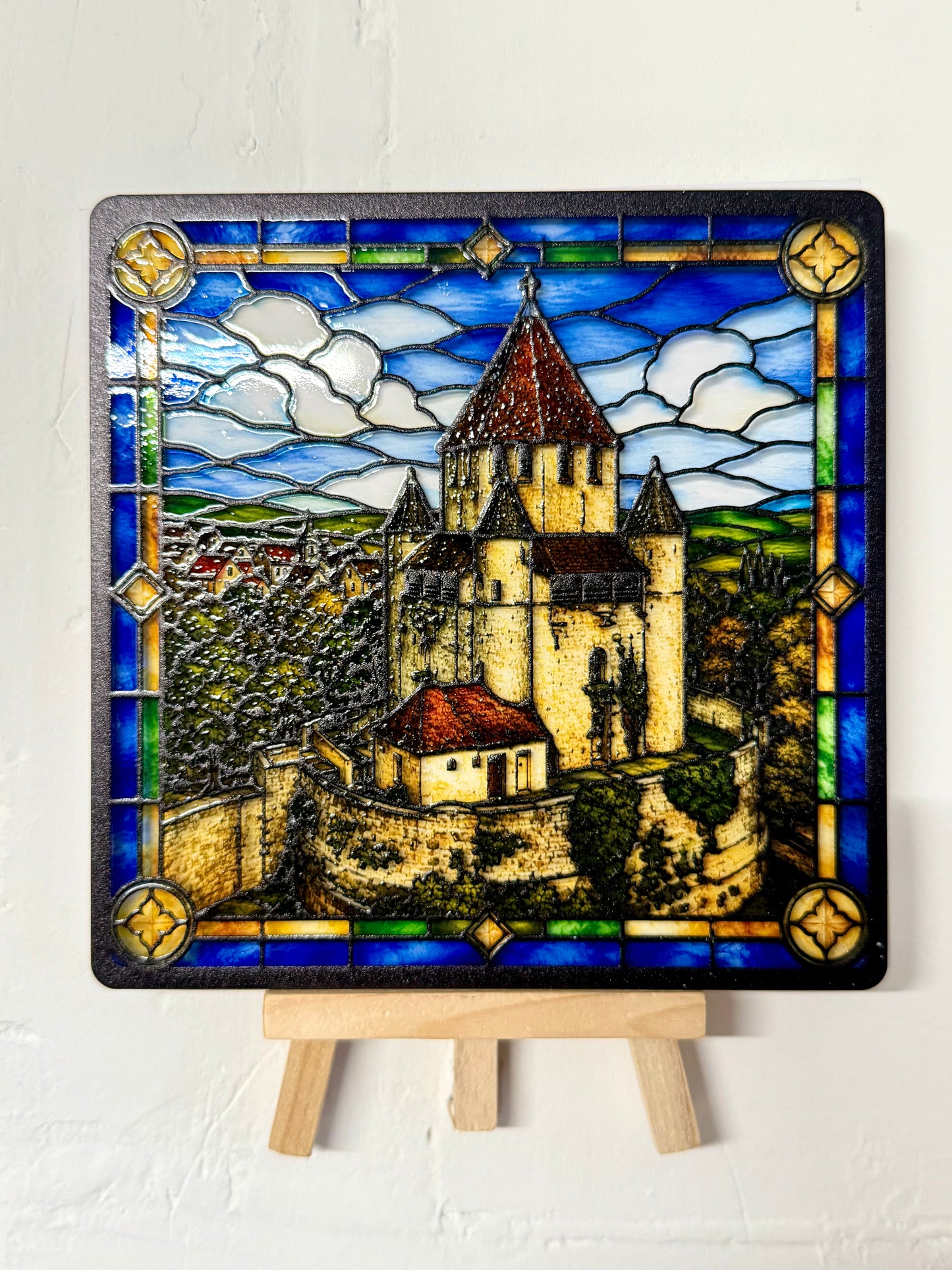 Vitrail Tour César de Provins – Monument médiéval décoration historique