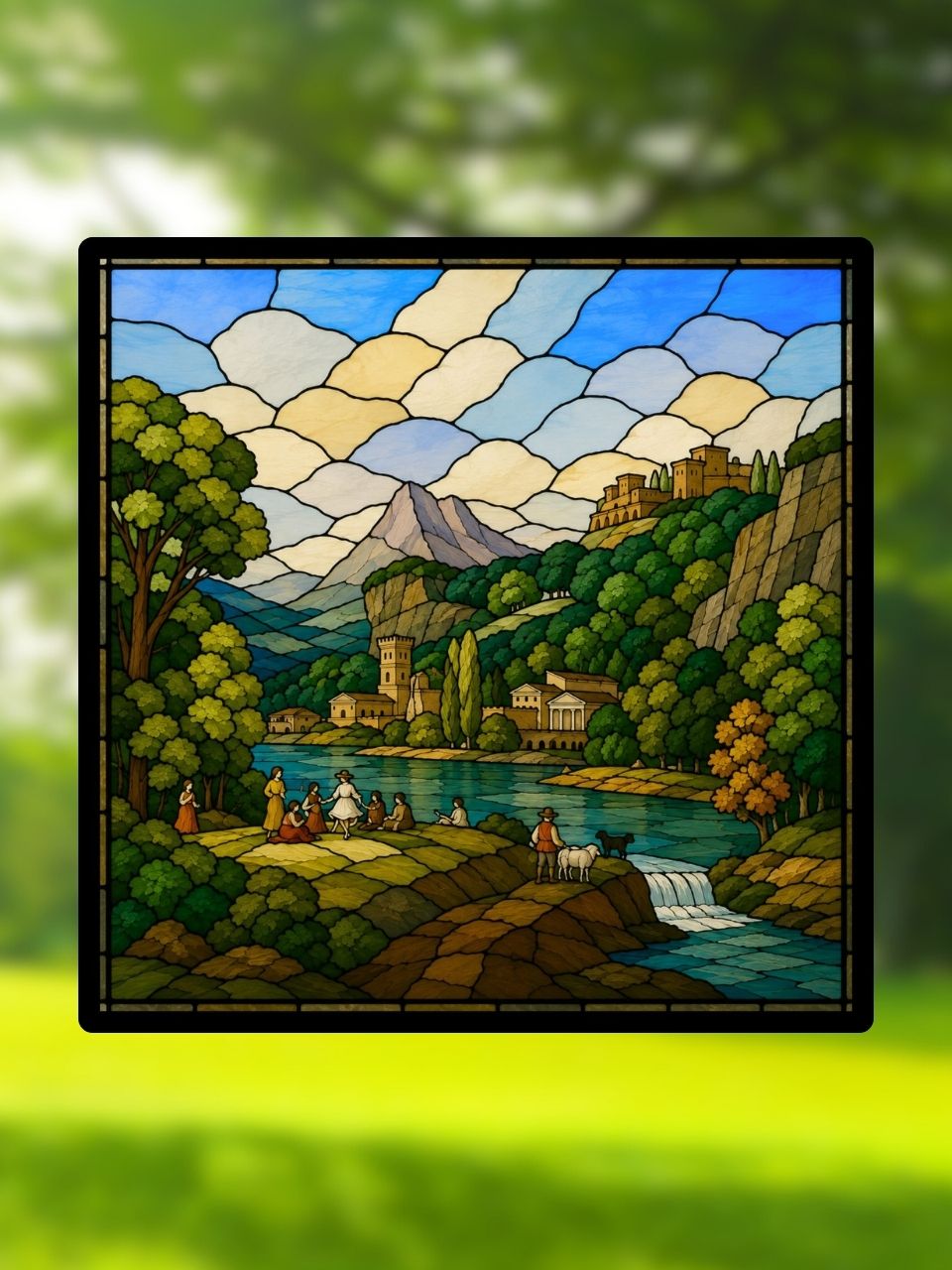 Vitrail Le Paysage du Lac – Inspiré des paysages classiques
