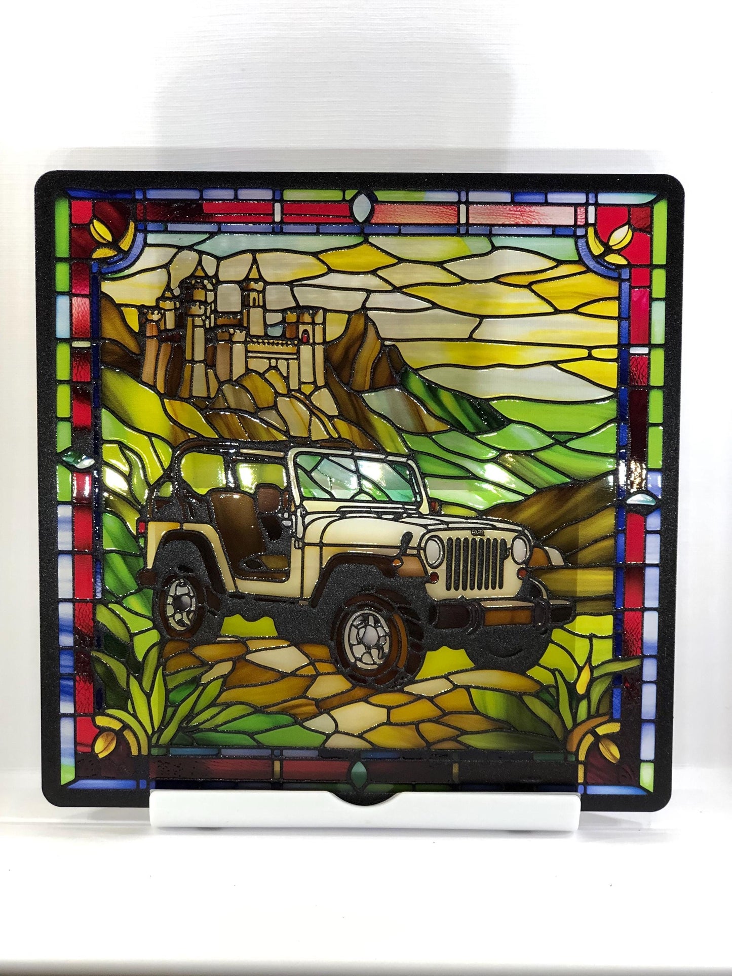 Vitrail voiture jeep