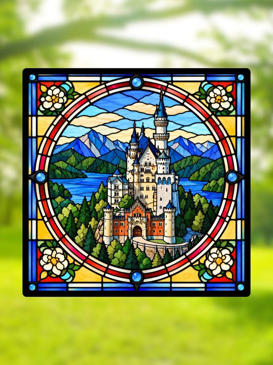Vitrail Château Bavarois – Château Féérique dans les Alpes