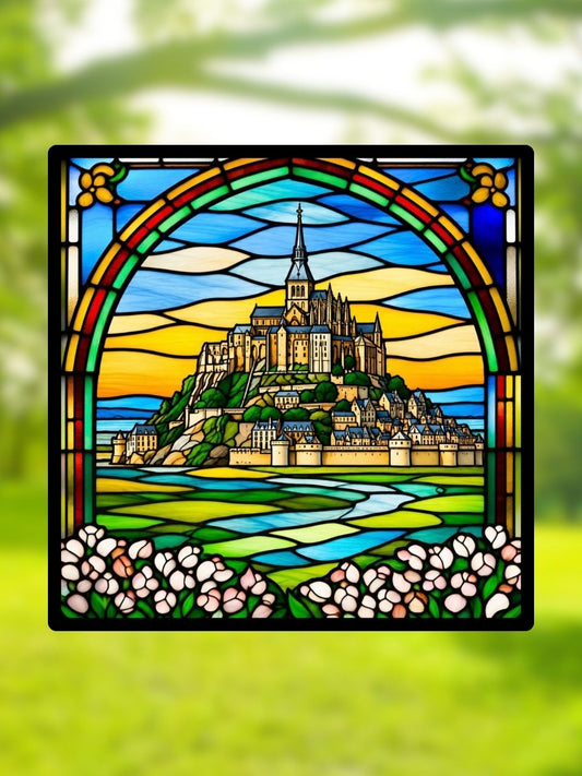 Vitrail Abbaye Médiévale – Paysage Historique Français