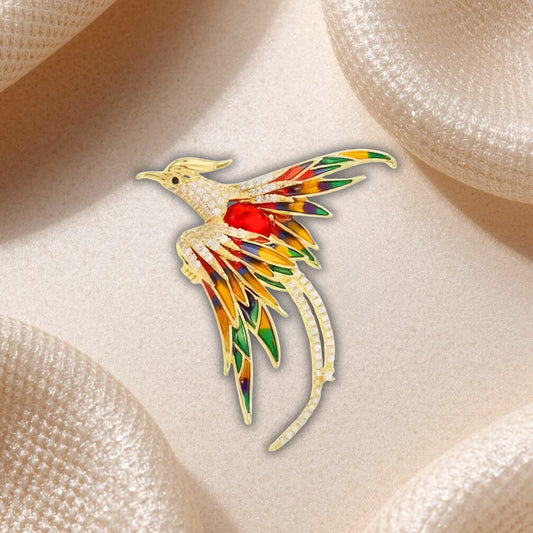 Broche Phénix Multicolore – Bijou Mythologique et Fantastique
