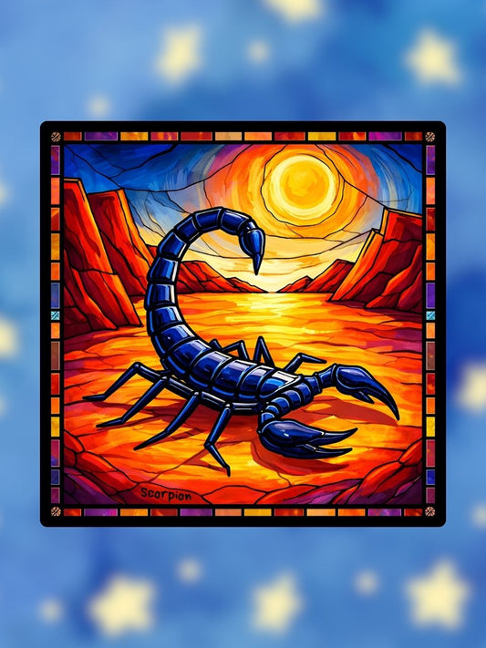 Vitrail Scorpion – Signe astrologique mystère intense