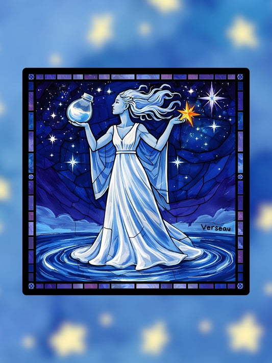Vitrail Verseau – Porteur d’eau astrologique