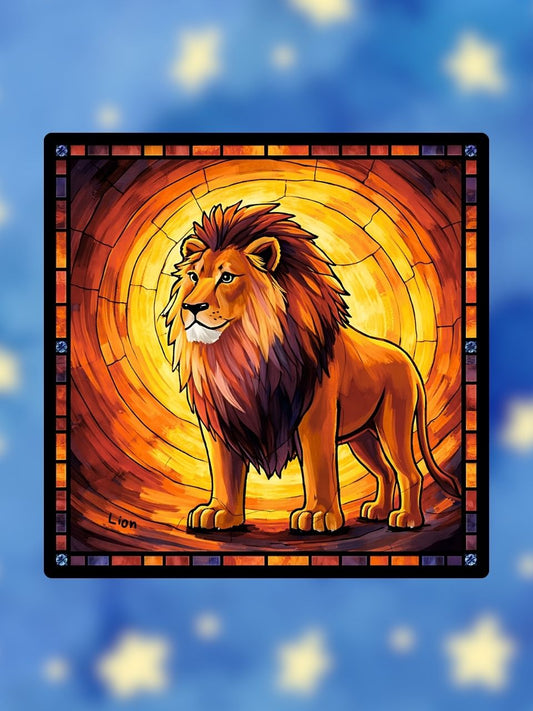 Vitrail Lion – Signe astrologique puissance solaire