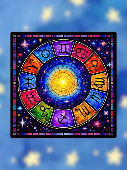 Vitrail Roue du Zodiaque – Décoration astrologique complète