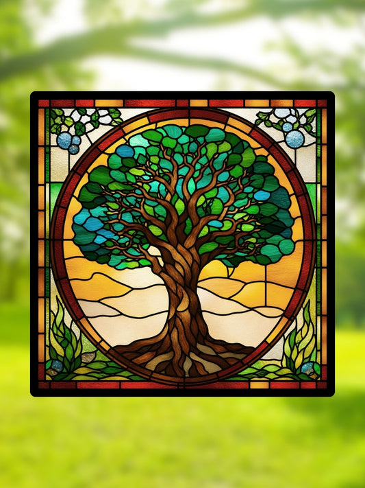 Vitrail Arbre de Vie Celtique – Symbole d'harmonie et décoration spirituelle