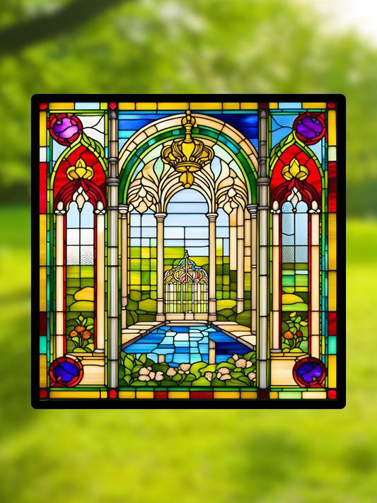 Vitrail le palais et ses jardins
