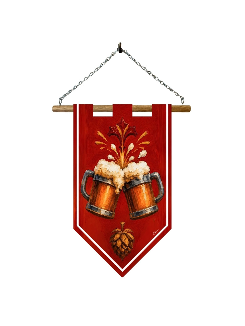 Étendard Taverne Médiévale – Chopes de Bière Fantasy