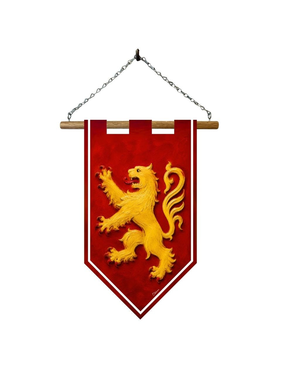 Étendard Lion Héraldique Doré – Bannière Médiévale Royale