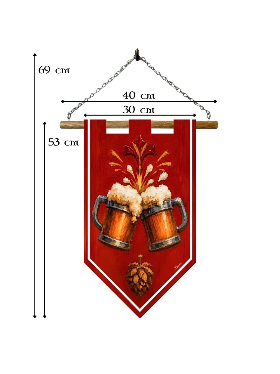 Étendard Taverne Médiévale – Chopes de Bière Fantasy