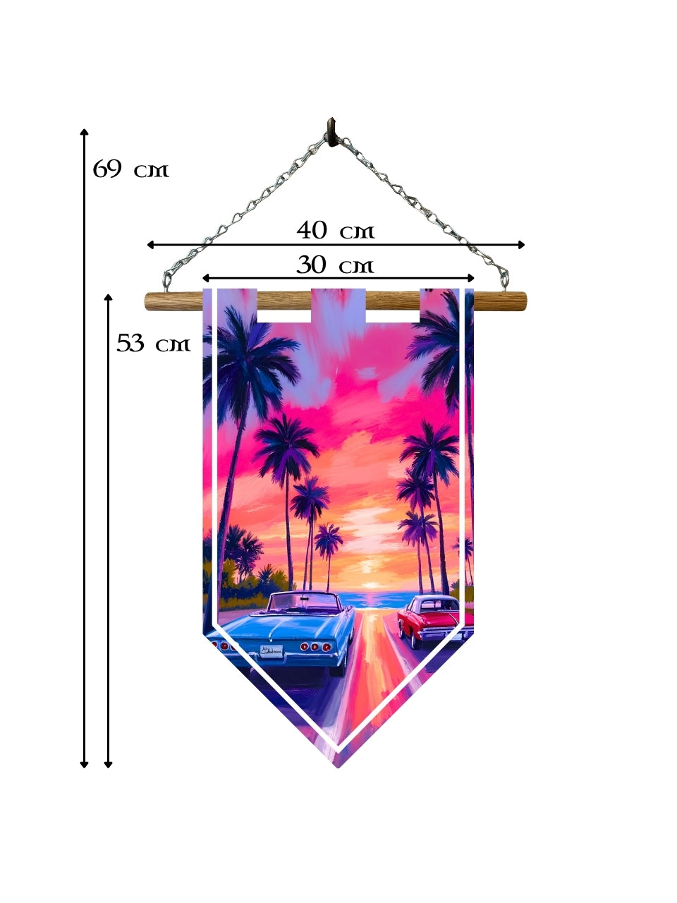 Étendard Vice City Sunset – Décoration Rétro Synthwave