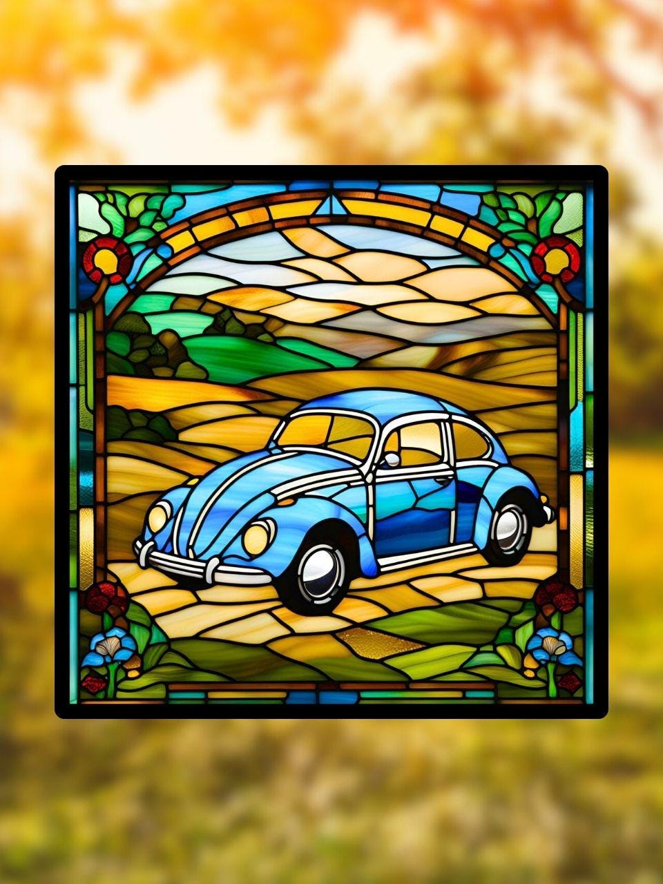 Vitrail voiture la coccinelle vw