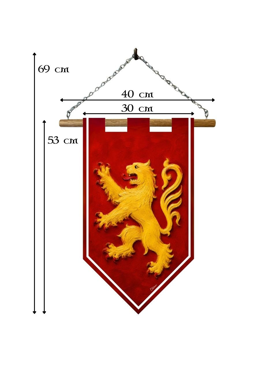 Étendard Lion Héraldique Doré – Bannière Médiévale Royale