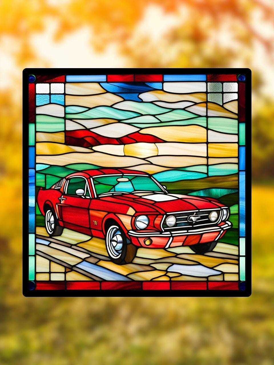 Vitrail voiture mustang