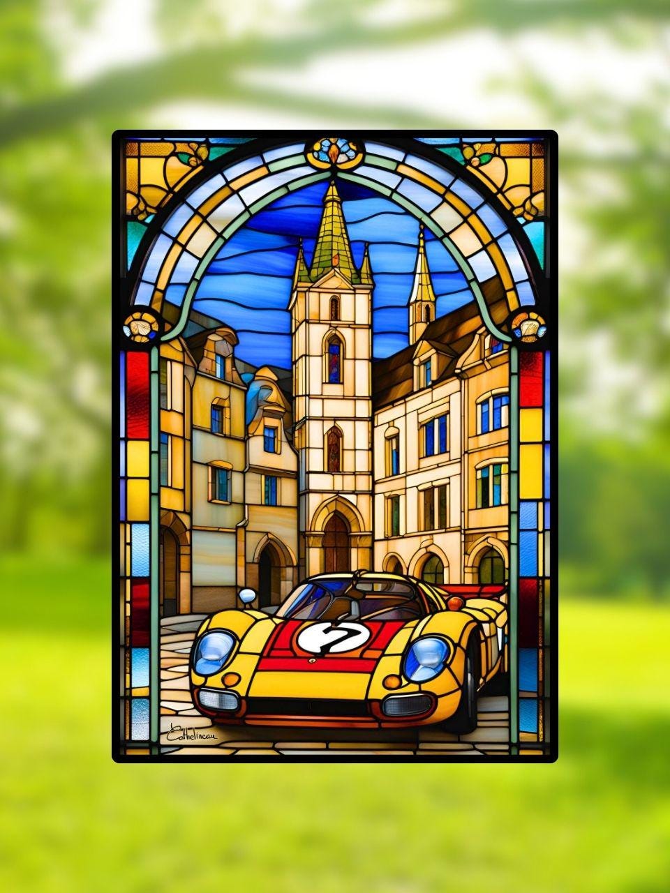 Vitrail la Porsche au Mans 148x210mm