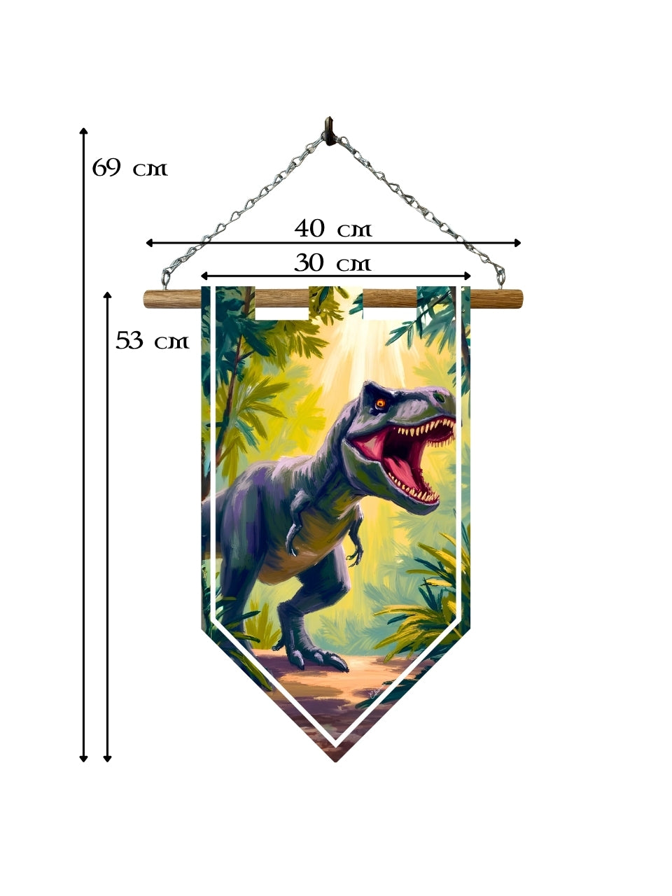 Étendard Dinosaure T-Rex – Décoration Jurassic Jungle