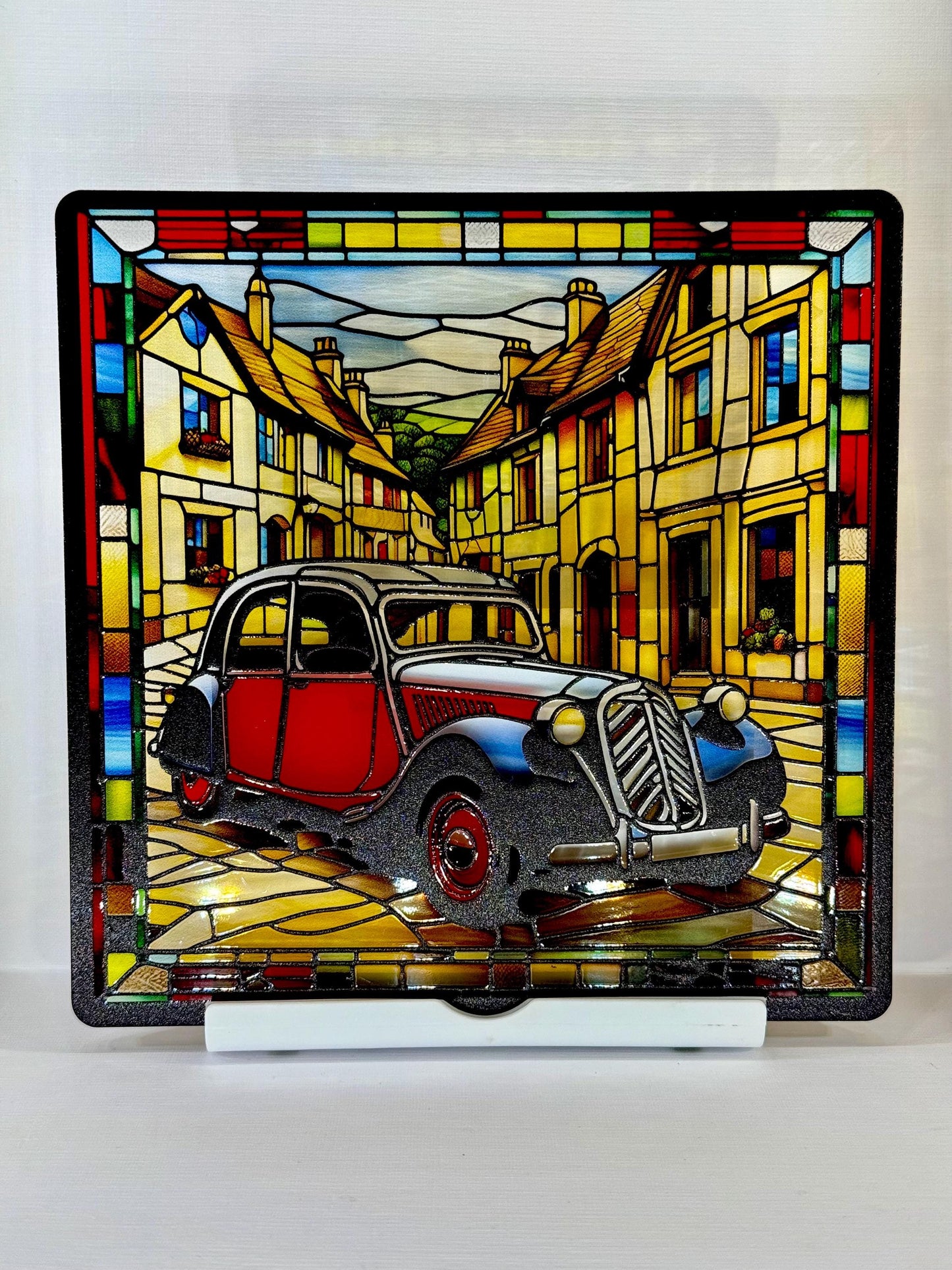 Vitrail la Citroën traction avant rouge