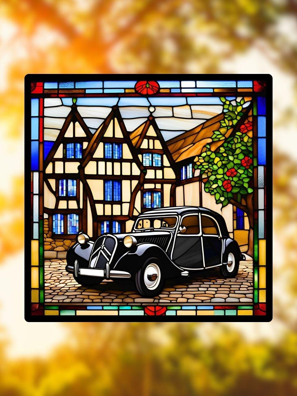 Vitrail la Citroën traction avant noir