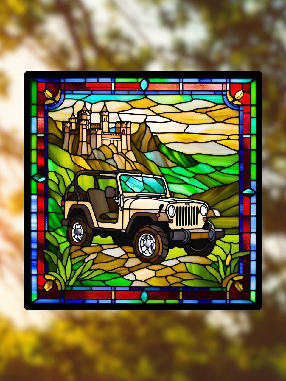 Vitrail voiture jeep