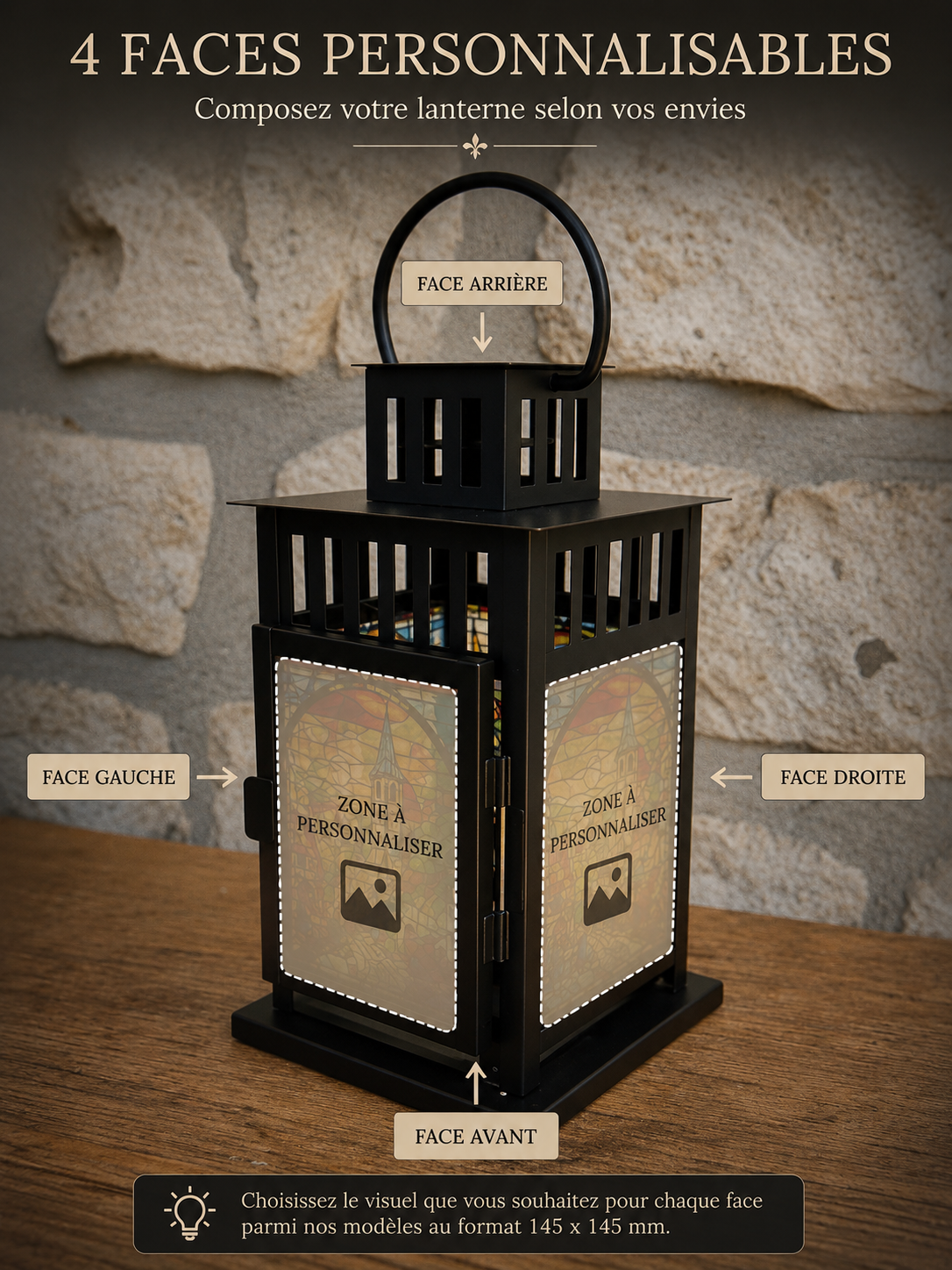 Lanterne Vitrail Personnalisée – Créez votre propre modèle