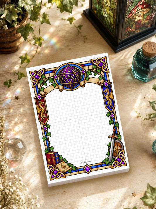 Bloc-notes A5 – Médiéval fantastique D20