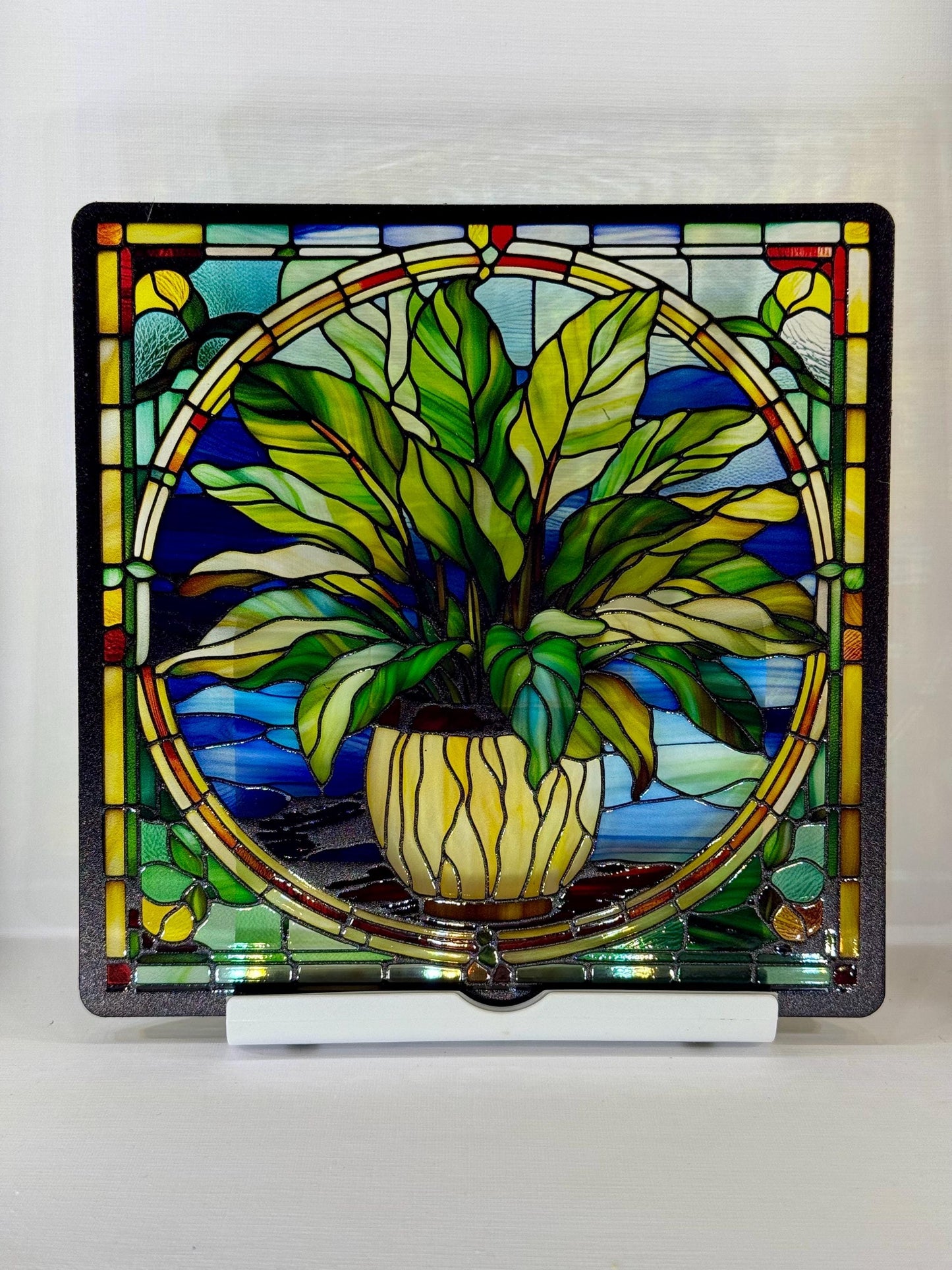 Vitrail Calathea – Plante Tropicale – Décoration de Vitre Botanique – Cadeau Nature