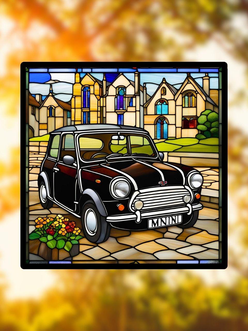 Vitrail voiture Austin mini noir