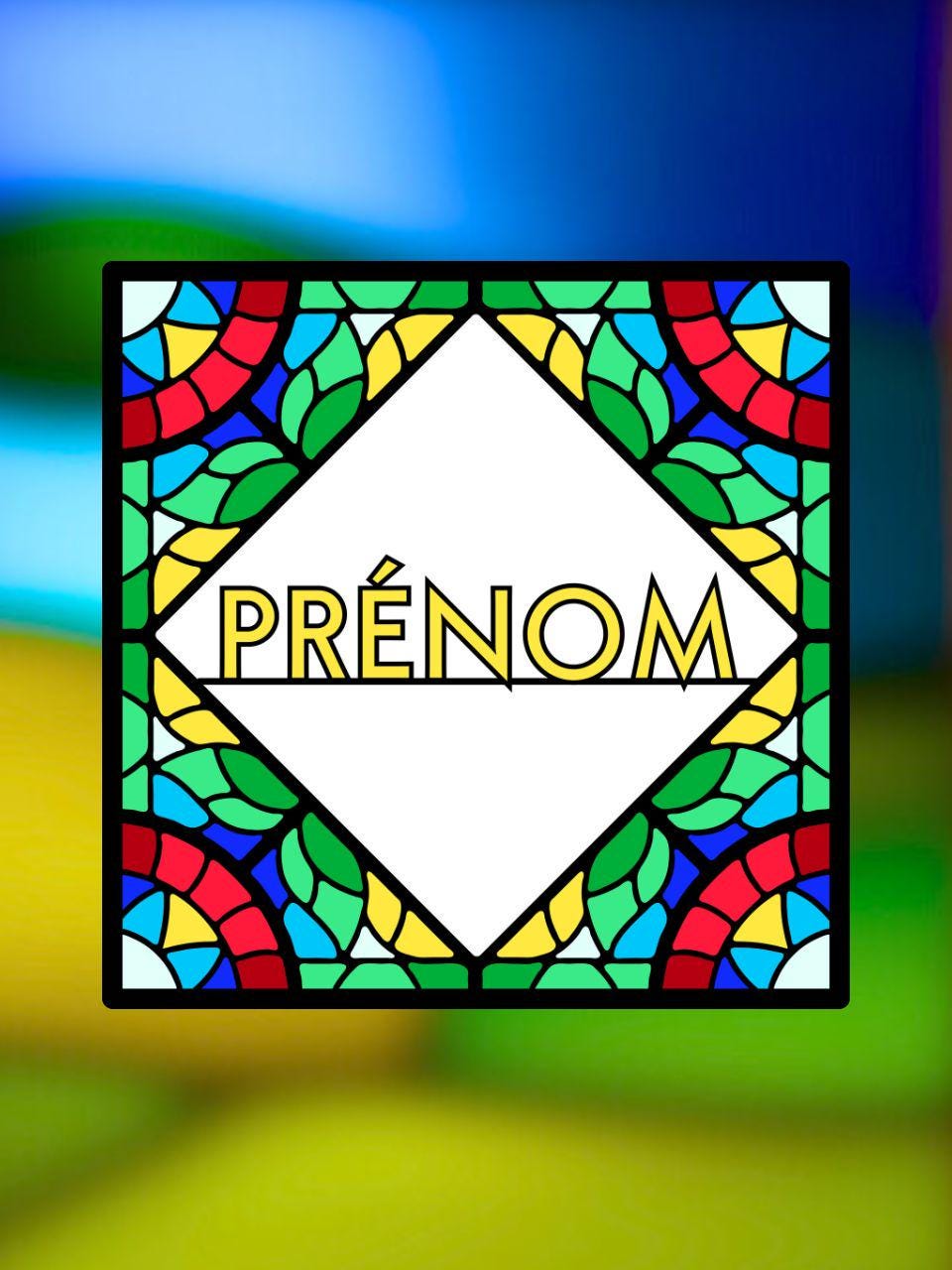 Vitrail le Prénom losange 145x145mm